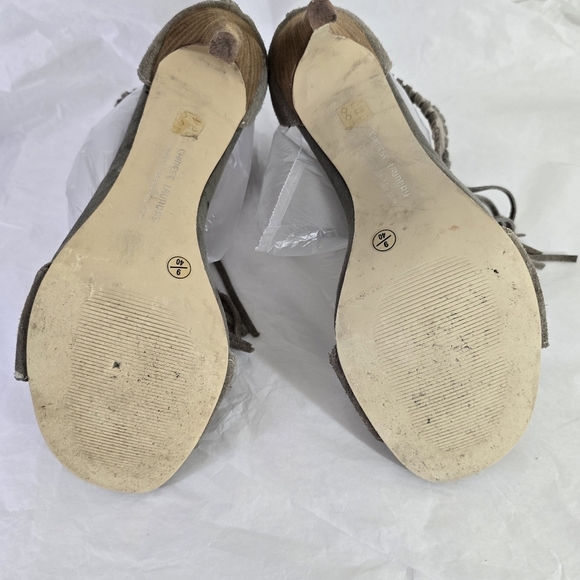 Chinese Laundry Gray Boho Fringe Strappy Sandals Shoe Womens Zipper Size 9 - Picture 6 of 11